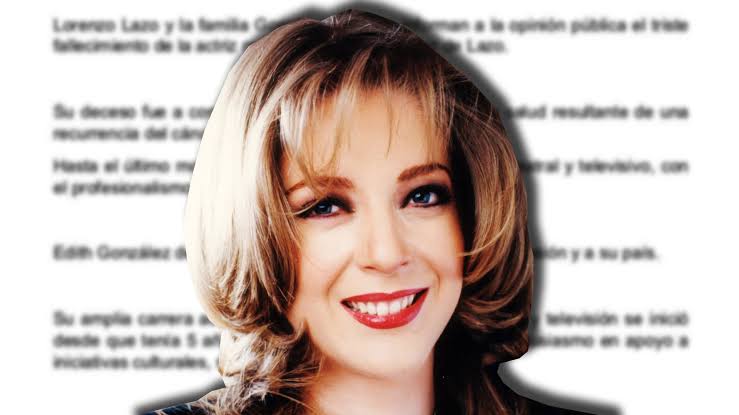 "Edith González dejó un legado de amor": viudo de la actriz y familia se  expresan ante su dolorosa pérdida