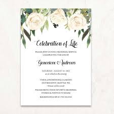Check spelling or type a new query. Greenery Memorial Service Invite White Roses And Palms Template