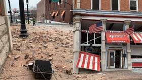 Video surfaces of 'bomb' bursting as authorities say nashville christmas explosion was 'intentional'. Mpt9ps5nunuybm