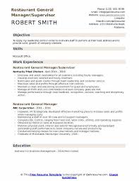 Restaurant General Manager Resume Samples Qwikresume