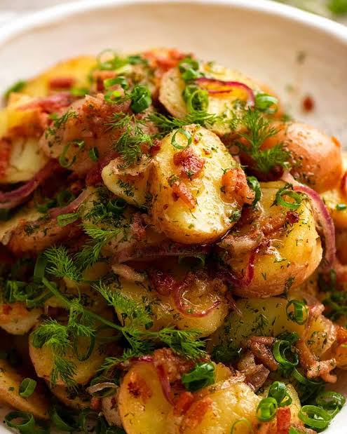 Warm German Potato Salad with Crispy Bacon