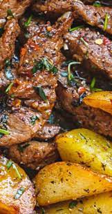 Garlic Butter Steak And Potatoes Skillet Beef Recipes Recipes Chuck Steak Recipes