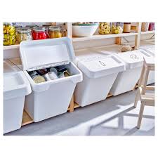 Sortera Recycling Bin With Lid White 16 Gallon Ikea Storage Bins With Lids Laundry Room Storage Ikea Storage