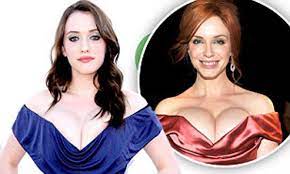 Kat Dennings attempts to steal Christina Hendrick's crown as the queen of  cleavage | Daily Mail Online
