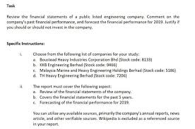 Boustead penang shipyard sdn bhd bhic aerotech sdn bhd bhic marine carriers sdn bhd. Task Review The Financial Statements Of A Public L Chegg Com