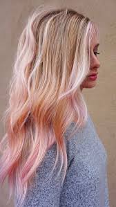 Feel like your tresses could use a cool upgrade but snipping just won't make the your hair dye colors depend on the look you wish to achieve. Pastel Pink Pops On Blonde Hair Pink Blonde Hair Pink Ombre Hair Hair Styles