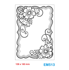 Vettoriale cornicetta fiori incolore e farfalle per adulti. Cartella Effetto Rilievo 2d Embossing Forma Cornice Fiori 128x180mm