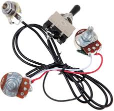 This is my favorite setup for guitar wiring because: Amazon Com Kmise Electric Guitar Wiring Harness Prewired Kit 3 Way Toggle Switch 1 Volume 1 Tone 500k Pots 1 Set Musical Instruments
