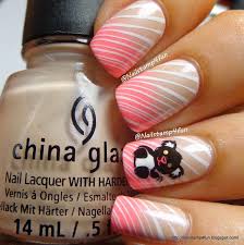 Nail Stamp 4 Fun Simple Panda Nails Using Winstonia W205 W210 Nails Nail Stamping Nail Stamping Plates