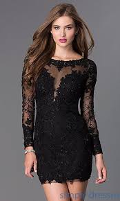 Dave And Johnny Long Sleeve Short Black Prom Dress Black Prom Dress Short Black Lace Long Sleeve Dress Long Sleeve Lace Short Dress