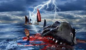 Jaws 2 Artwork By Federico Alain Second Variation Of The Same Image Scary Sea Creatures Shark Art Surf Art