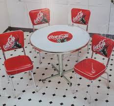 The bar height table has a glass top framed in red metal, red metal tube frame with four curved table top supports and legs. Sold Price Coca Cola Brand Nostalgic 5 Piece Dining Set Invalid Date Edt