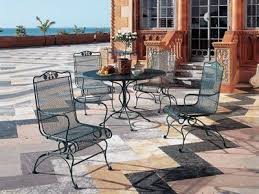 Woodard Briarwood Wrought Iron Patio Dining Set With Chairs That Have The Deep Curved Seat For Co Patio Furniture Dining Set Patio Wrought Iron Patio Furniture
