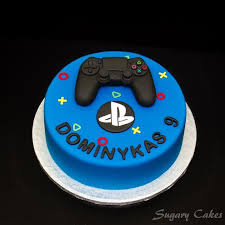 Playstation Birthday Cake For 14 Year Old Boy Personalised Sugarpaste Ps4 Playstation 4 Controller Joystick Etsy Playstation Cake Xbox Cake Cake