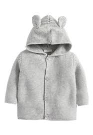 Classy knit coat with zipper and snap buttons. Next Grey Knitted Bear Cardigan 0mths 3yrs Strickjacke Grey Grau Zalando De