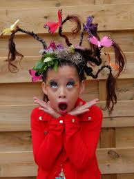 Some of the most popular hairstyles for girls are the big bow, snowman, red barn, octopus, bird's nest, hissing snake, rat's nest, rudolph, elephant, enchanted garden, monster etc. 11 Wacky Hair Ideas For An Exciting Crazy Hair Day At School Bellatory