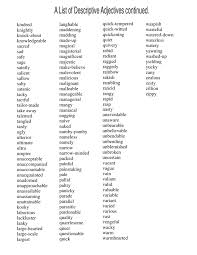 A List Of Descriptive Adjectives Adjectives Descriptive Writing Descriptive Words