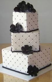 3 Tier Sq Black And White Black White Black And White Wedding Cake White Wedding Cakes Wedding Cakes