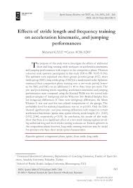 Pdf Effects Of Stride Length And Frequency Training On