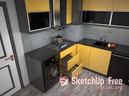 1565 Kitchen Sketchup Model By Tran Nhat Minh Free Download Kitchen Models Kitchen Sketchup Model