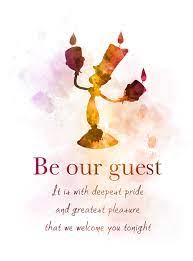 Beauty And The Beast Quote Art Print Be Our Guest Lumiere Song Gift Wall Art Home Decor Disney Gift Art Prints Quotes Beast Quotes Beauty And The Beast