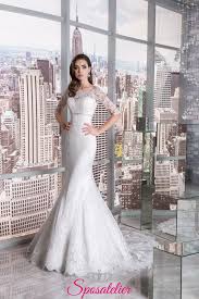 Dal bianco latte al panna, dal bianco perla al rosa, passando per colori e abiti super originali!. Abiti Da Sposa A Sirena Particolari Ricamato In Pizzo Con Manice 3 4 Vendita Onlinesposatelier