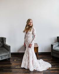 Long Sleeve Sheath With Illusion V Neckline David S Bridal Necklines For Dresses Wedding Dress Necklines Long Sleeve Lace Gown