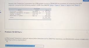 Solved Assume That Timberline Corporation Has 2018 Taxabl Chegg Com