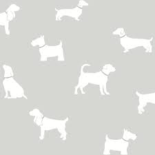 Pooch Dogs Grey Wallpaper Departments Diy At B Q Dog Wallpaper Wallpaper Grey Wallpaper