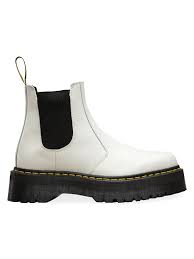 Martens chelsea boot was produced in the 70s, but the actual style dates back to the victorian era. Dr Martens 2976 Quad Platform Chelsea Boot In White Modesens