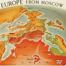 Europe From Moscow And Asia From Irkutsk Vivid Maps Germany Map Cold War Map