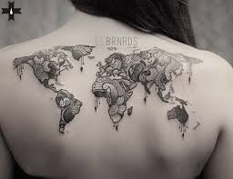 All The World Done By Resident Artist El Bernardes At Giahi Tattoo Piercing Lowenstrasse 22 Weltkarte Tattoo Weltkarte Tattoos Inspirierende Tattoos