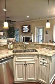 Raised Bar Behind The Sink Love This I Have This Already But Like The Granite For Back Splash Nee With Images Kitchen Island With Sink Kitchen Design Kitchen Remodel
