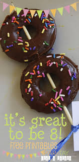 Birthday Ideas For 8 Year Old Boy It S Great To Be 8 Birthday Party Baptism Ideas Party Like A Cherry Donut Birthday Parties Birthday Party Food Boy Birthday Parties