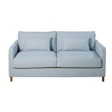 Mit stoff oder kunstleder bezogen. 3 Sitzer Schlafsofa Eisblau Matratze 14 Cm Julian Maisons Du Monde
