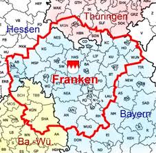 Franken Karte Deutschland Germany Karte Deutschland Frankisch Deutschland