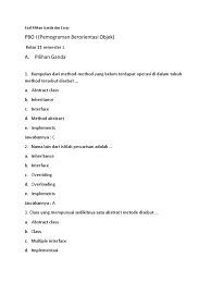 Lanjutan, 20 contoh soal dan jawaban uas fisika kelas 11 tahun ini. Soal Pilihan Ganda Dan Essay Pbo