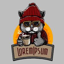 Gratis untuk komersial tidak perlu kredit bebas hak cipta. Coffee Cat Lukisan Huruf Ilustrator Kucing