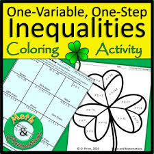 Students color the mandala according to their answers. St Patrick S Day Solving Inequalities One Step Inequalities Coloring Activity