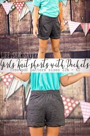 Tutorial And Pattern Girls Flat Front Knit Shorts Sewing Patterns Free Shorts Pattern Free Sewing Shorts