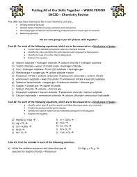 Chemical reactions worksheet & chemical sc 1st from types of reactions worksheet answer key 12 Putting It All Together Worksheet