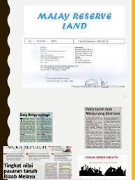 You may choose to title yourself. Week 9 Malay Reserve Land 2018