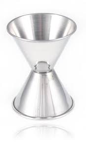 Many of these bar jiggers are dual sided with different capacities on each end, which cuts down on the amount of measuring tools needed to create a drink. Barconic Jigger Standard Double Sided Stainless Steel W Size Opti Bar Products