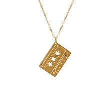 (best classy gift) gold plated rose flower pendant chain necklace and bracelet set delicate, stylish and trendy mood tracker chain link delicate rose flower gold plated pendant necklace and. Mens Mixed Tape Pendant In Gold Cassette Tape Necklace With Chain Edge Only Wolf Badger