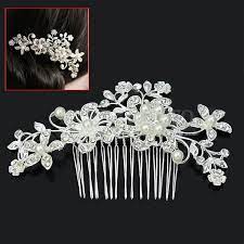 Crystal Rhinestones Pearls Diamante Hair Comb Clip Barrette Bridal Wedding Party Bridesmaid Hair Accessories Bridal Hair Jewelry Pearl Hair Pins