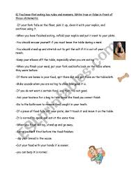 Table Manners Worksheet Vocabulary Worksheets Worksheets Manners