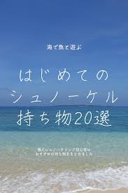 はじめての個人シュノーケリングに必要なもの 初心者におすすめ道具22選 シュノーケリング 旅行グッズ 女子旅