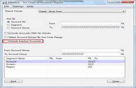 Exclude Inactive Accounts Option In Gl Chart Of Accounts