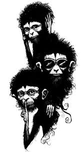 With his back turned to wally, wally frantically yells for dave by name, and dave reacts by turning around and going back to wally. Hear No See No Speak No Evil The Three Wise Monkeys Monkey Tattoos Three Wise Monkeys Wise Monkeys