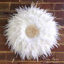 Pure White Real Feathers Juju Hat Wall Decor Designed And Hand Made By Dusty Treasures Home Decor Feather Wall Decor Feather Decor Juju Hat Decor